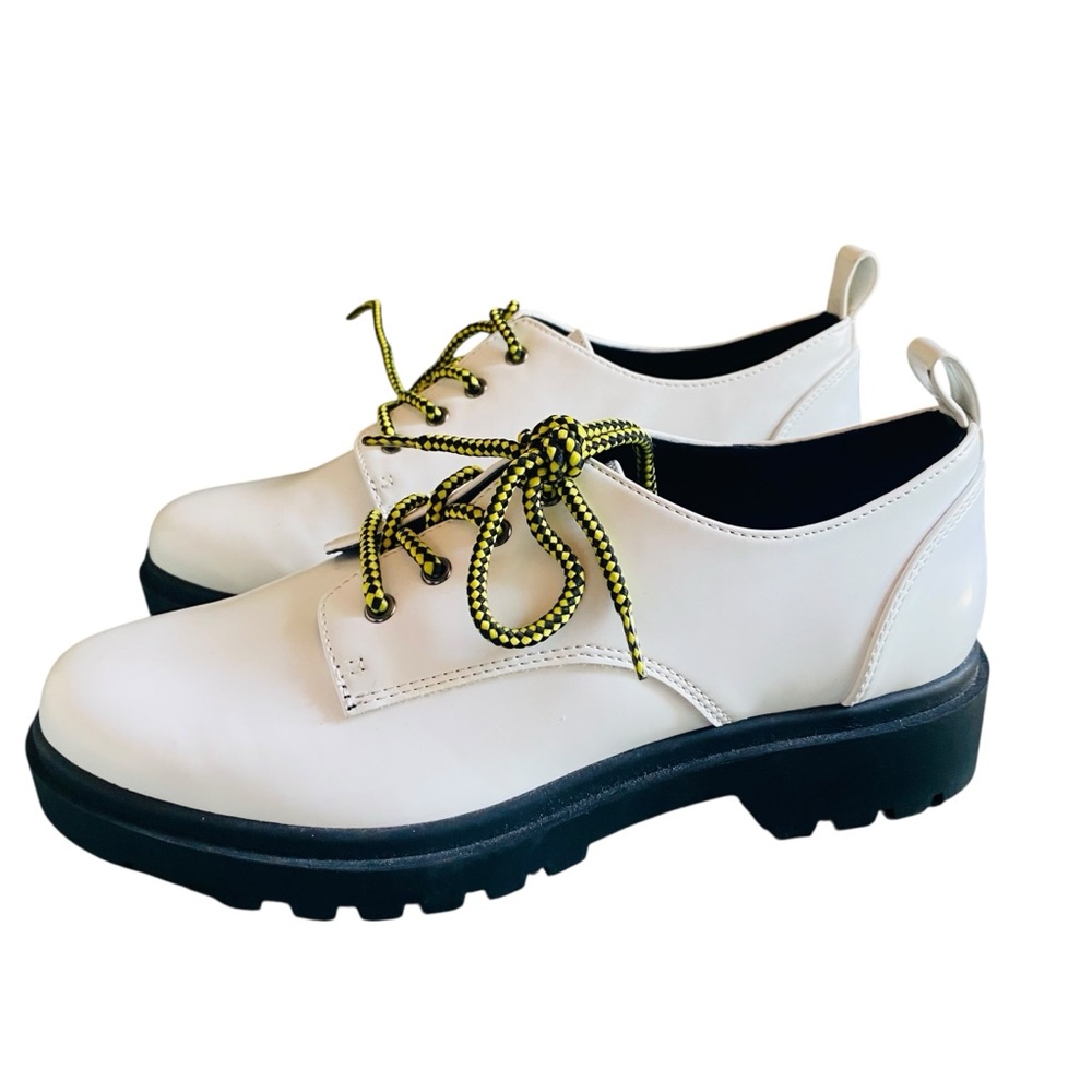 MIX NO. 6 GUSTAVA Patent Leather OXFORD White Lace Up Shoes 7